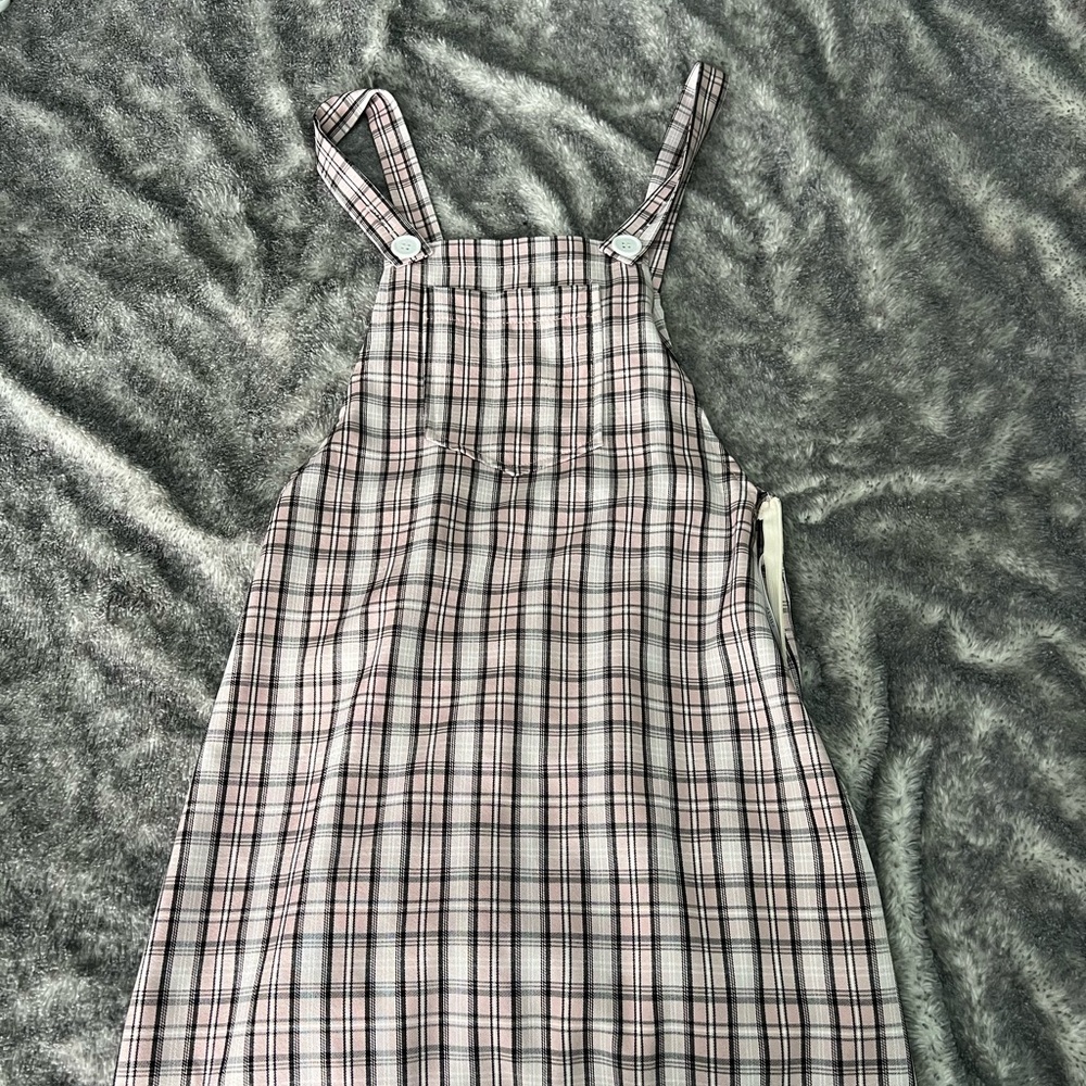 SHEIN Plaid Mini Dress - Pink and Black